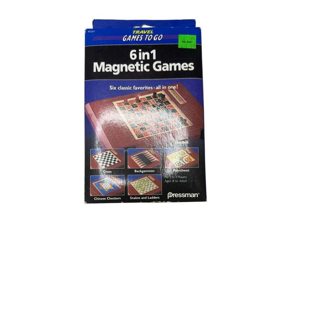 Vintage 1993 6 in 1 Magnetic Travel Game